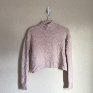 Blush Pink Cropped Knit Sweater American Eagle XS